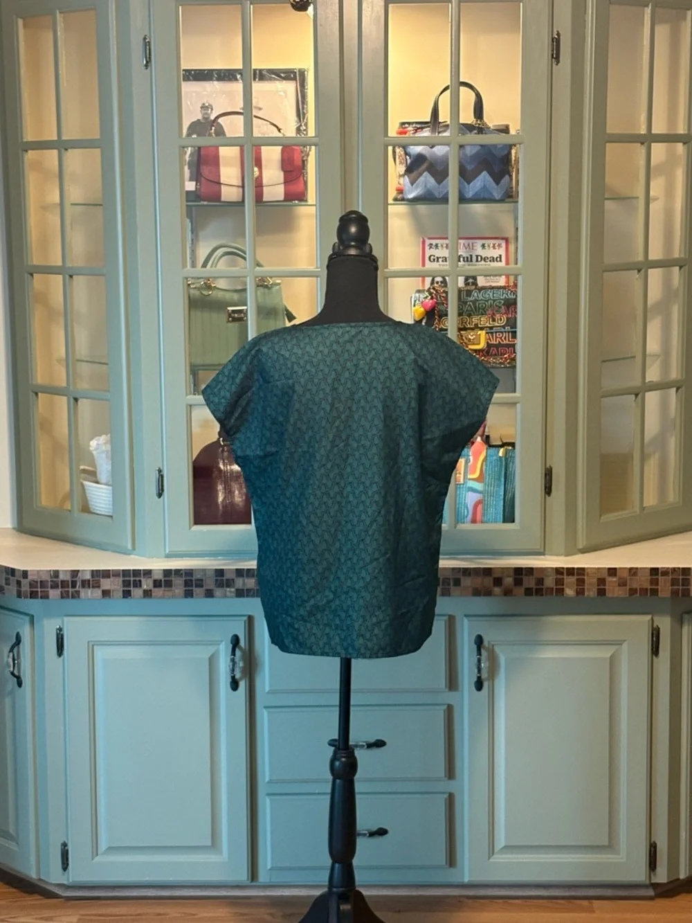 SHEIN Teal Short Sleeve Boxy Tunic - Picture 3 of 3